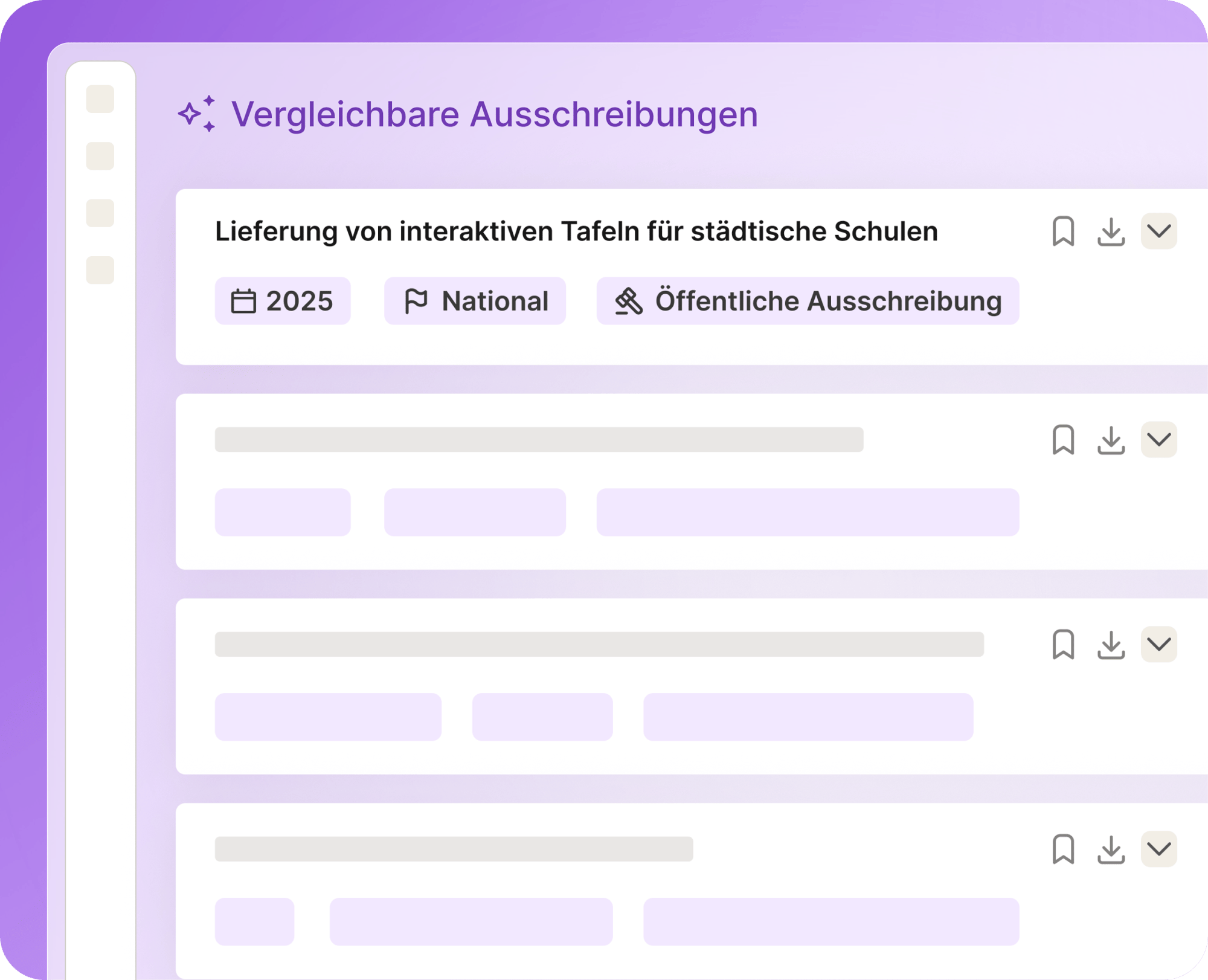 vergleichbare Ausschreibungen